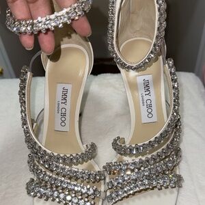 Women's White Josefine 100 Embellished Leather Sandals